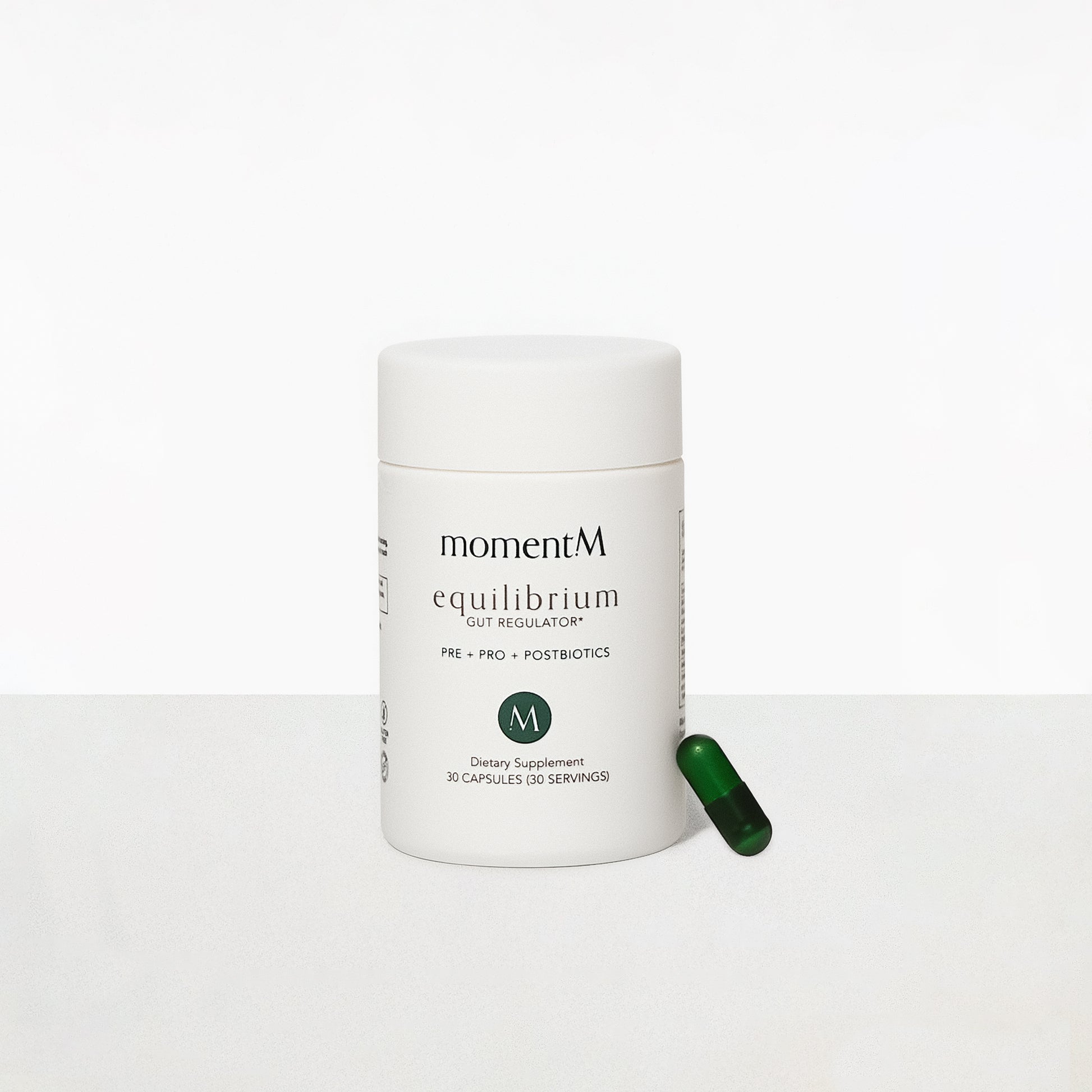Equilibrium daily supplement bottle and capsule
